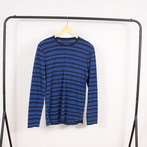 *American Eagle Mens Blue Striped Long Sleeve Shirt